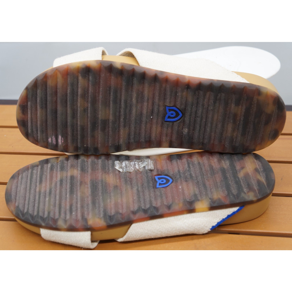 Rothy's The Weekend Slide Hemp Oat Cream Cross Strap Sandal Size 8 - Picture 9 of 10